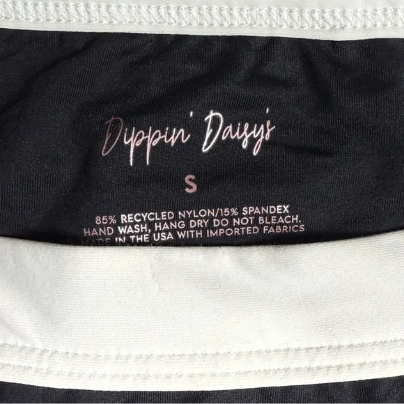 Dippin’ Daisy’s Black Bikini Bottoms White Trim S NWT - Picture 3 of 3